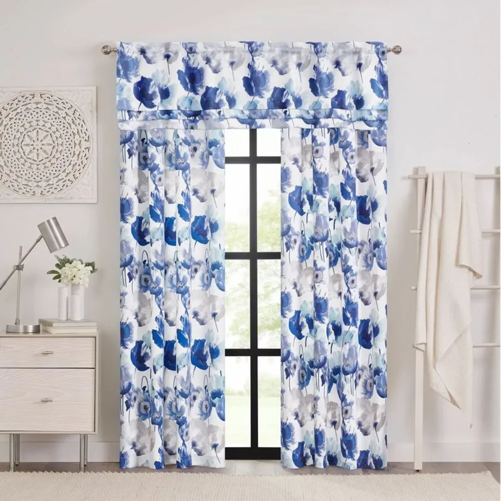 Achim Home Furnishing: Poppy Field Room Darkening Floral Window Curtains, Rod
